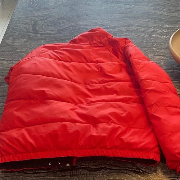 Red Puffer Jacket Reversible - Picture 3 of 3
